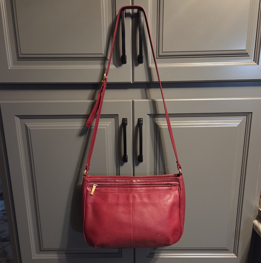 Stone Mountain Leather RED Crossbody Bag